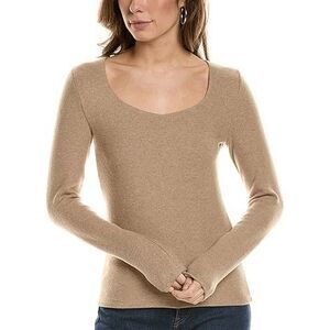 VINCE $165 Cozy Scoop Neck Top Long sleeve womens small NEW